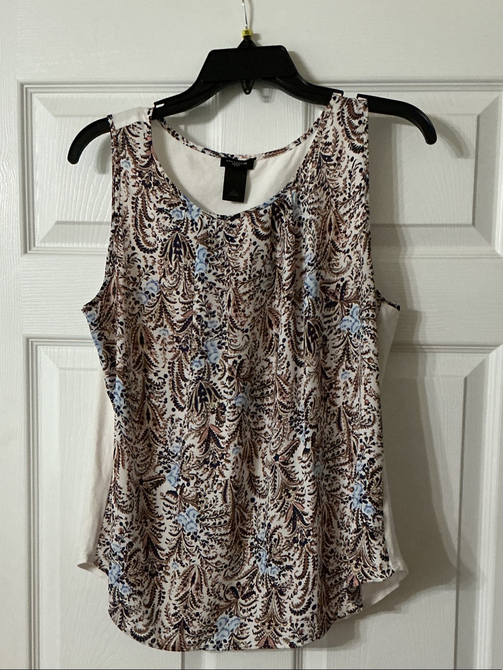 Ann Taylor Paisley Print Sleeveless Camisole in Cream, Brown and Light Blue